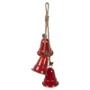 Decoratie hanger met 3 bellen rood 11*11*48