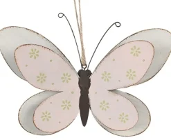 Decoratie hanger metalen vlinder (M) 22 cm