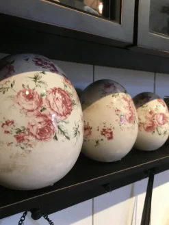 Decoratie hart met roosjes 8*8*4