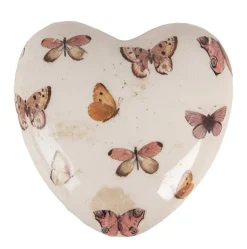 Decoratie hart vlinders 11*11*4
