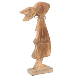 Decoratie houten konijn meisje 18*6*40