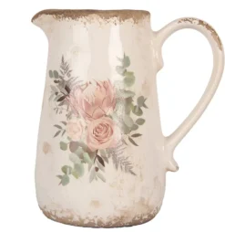 Decoratie kan met rozen motief 21*15*23