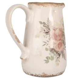 Decoratie kan met rozen motief 21*15*23