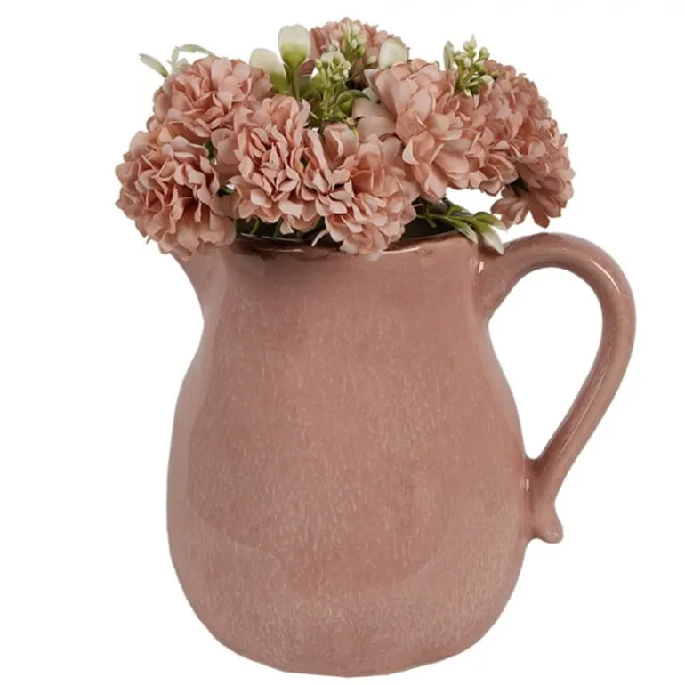 Decoratie kan roze keramiek 17 cm