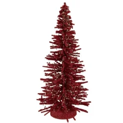 Decoratie kerstboom hout rood 14*25