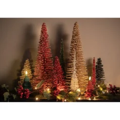 Decoratie kerstboom hout rood 14*25