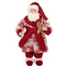 Decoratie kerstman in ochtendjas  28 cm