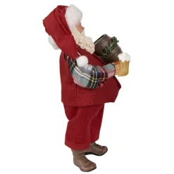 Decoratie Kerstman met vaatje bier 28 cm