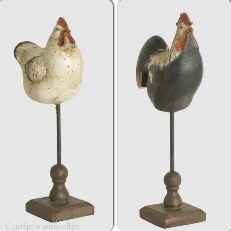 Decoratie kip op voet