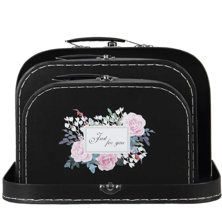 Decoratie kofferset (3) zwart Just for you