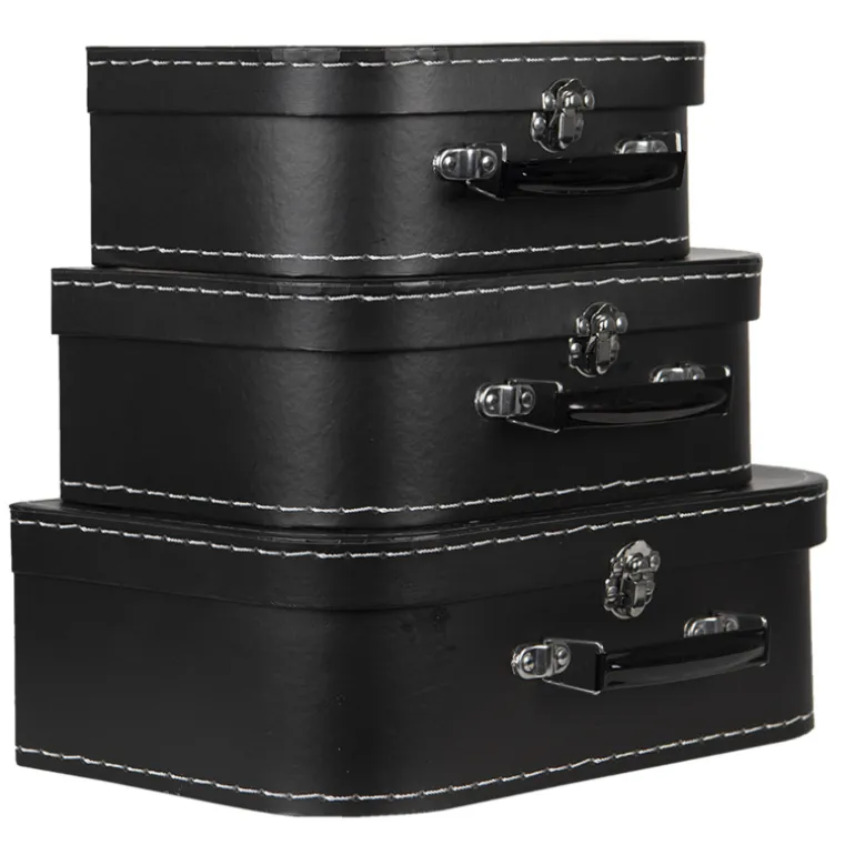 Decoratie kofferset (3) zwart Just for you