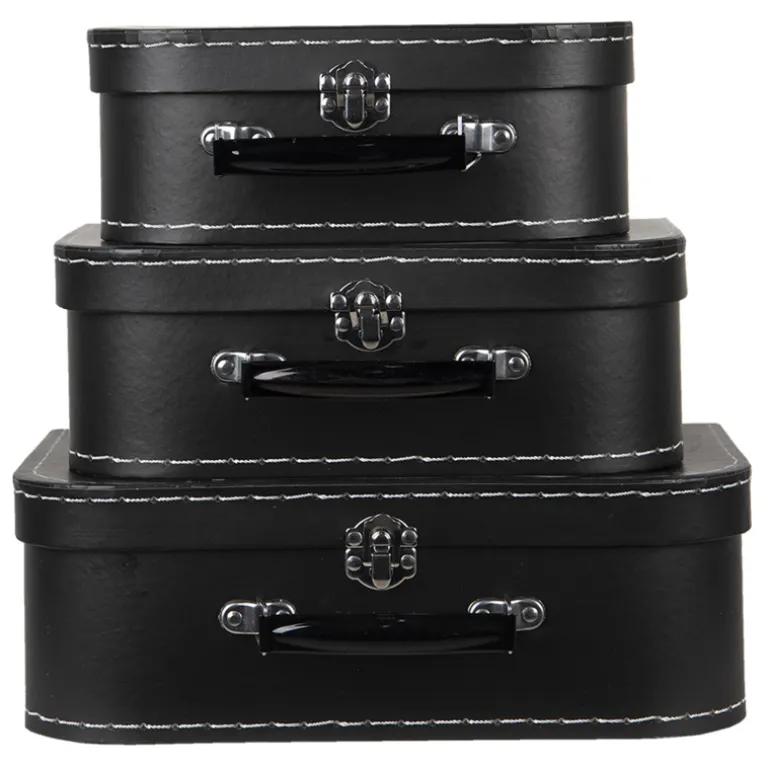 Decoratie kofferset (3) zwart Just for you