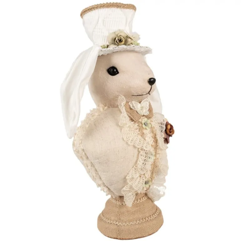 Decoratie konijn buste textiel 24*17*50