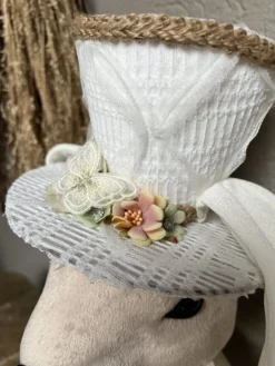 Decoratie konijn buste textiel 24*17*50