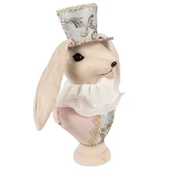 Decoratie konijn buste textiel 18*15*39