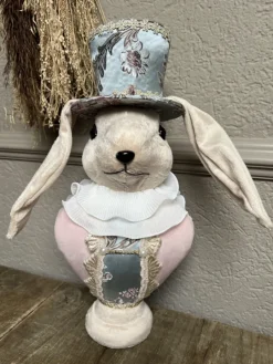 Decoratie konijn buste textiel 18*15*39