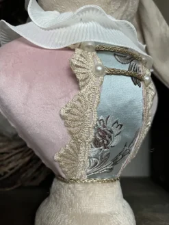 Decoratie konijn buste textiel 18*15*39