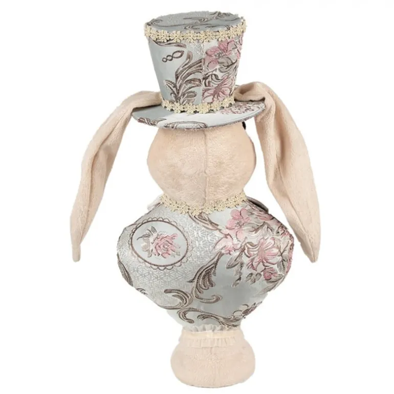 Decoratie konijn buste textiel 18*15*38