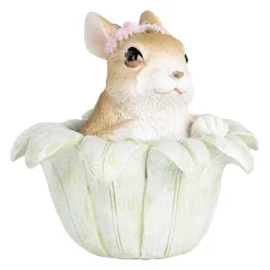 Decoratie konijn in bloem 12*12