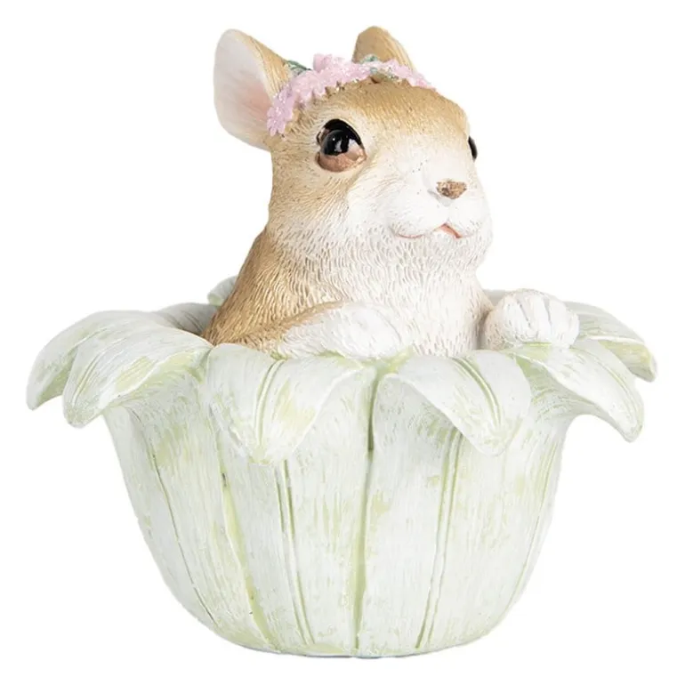 Decoratie konijn in bloem 12*12