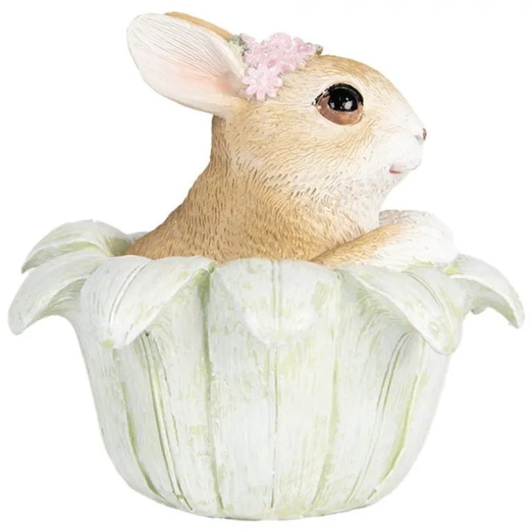 Decoratie konijn in bloem 12*12