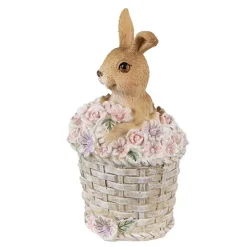 Decoratie konijn in bloemenmand