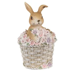 Decoratie konijn in bloemenmand