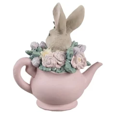 Decoratie konijn in theepotje 12*8*14