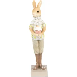 Decoratie konijn jongen met cupcake groen