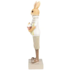 Decoratie konijn jongen met cupcake groen