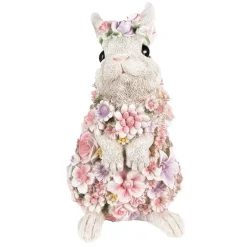 Decoratie konijn met bloemen 16*13*25