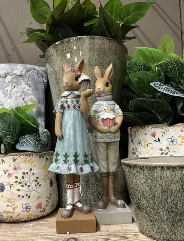 Decoratie konijn met cupcake meisje groen