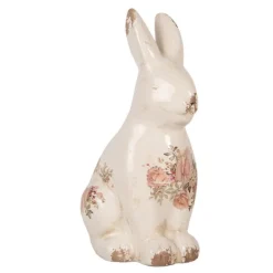 Decoratie konijn met rozen 13*10*22