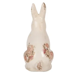 Decoratie konijn met rozen 13*10*22