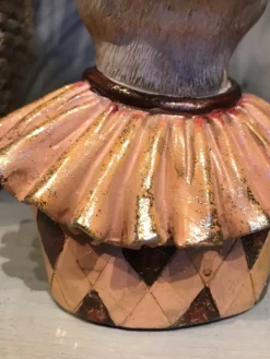 Decoratie konijnen hoofd oranje/roze