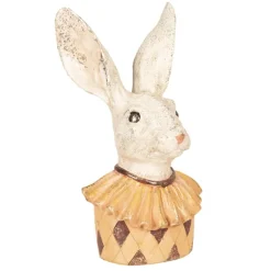 Decoratie konijnen hoofd oranje/roze