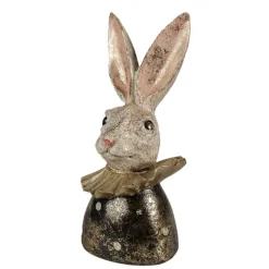 Decoratie konijnen hoofd zwart/goud