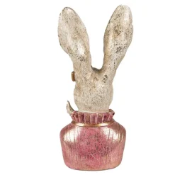 Decoratie konijnen hoofd roze met strikje