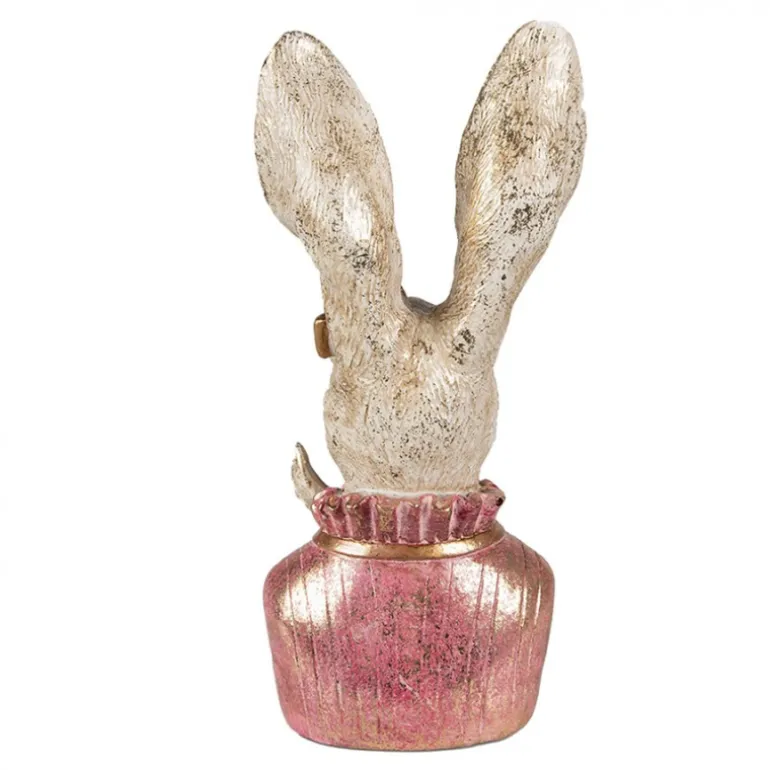 Decoratie konijnen hoofd roze met strikje