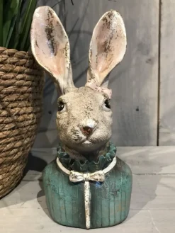 Decoratie konijnen hoofd groen