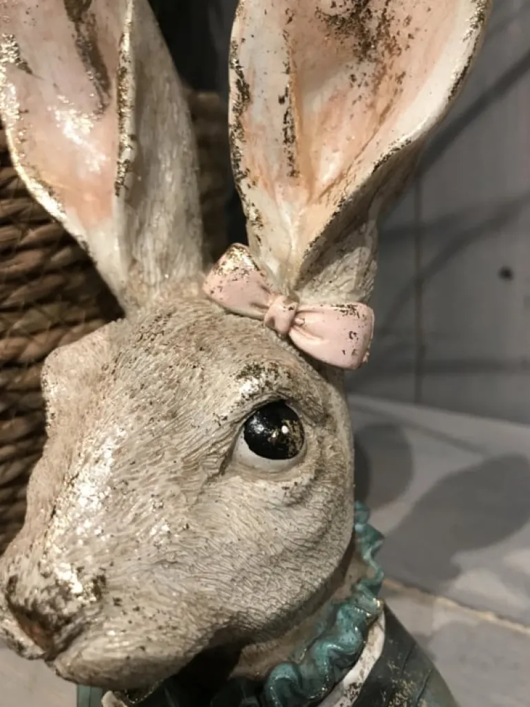 Decoratie konijnen hoofd groen