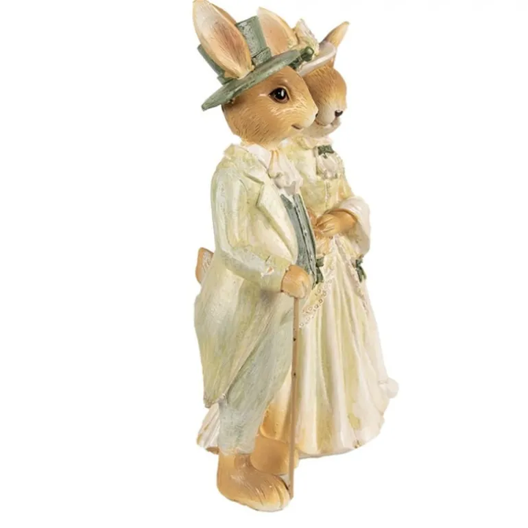 Decoratie konijnen man en vrouw groen