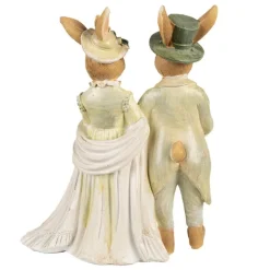 Decoratie konijnen man en vrouw groen