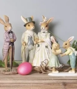 Decoratie konijnen man en vrouw groen