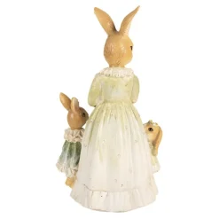 Decoratie konijnen moeder met taart en 2 kindjes