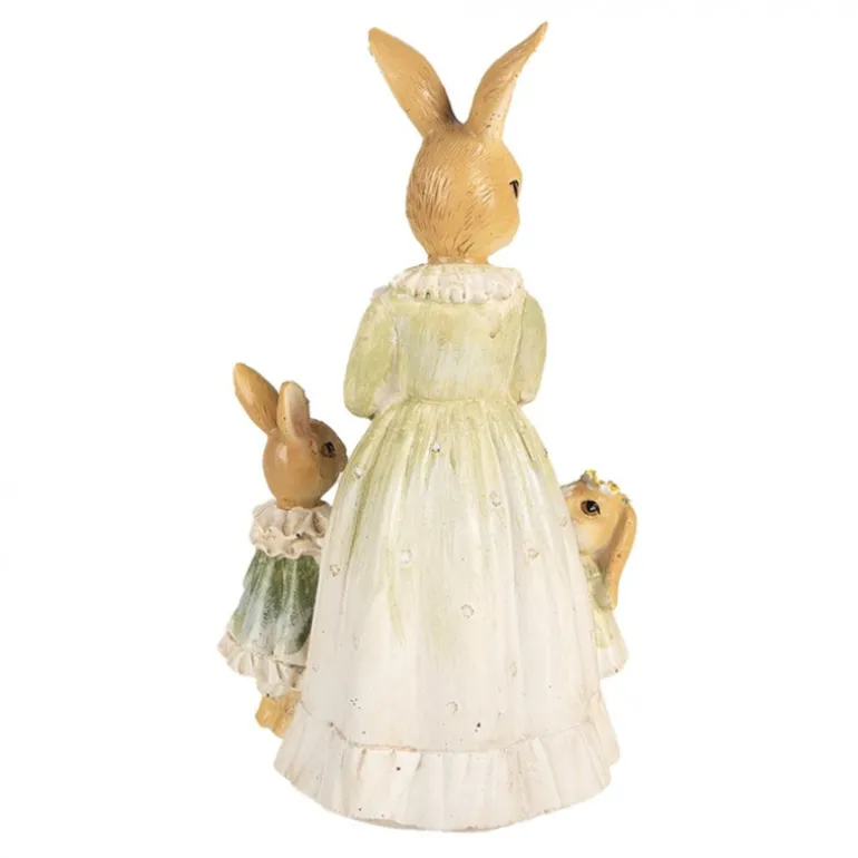 Decoratie konijnen moeder met taart en 2 kindjes