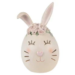 Decoratie konijnenhoofd met bloemetjes