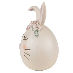 Decoratie konijnenhoofd met bloemetjes