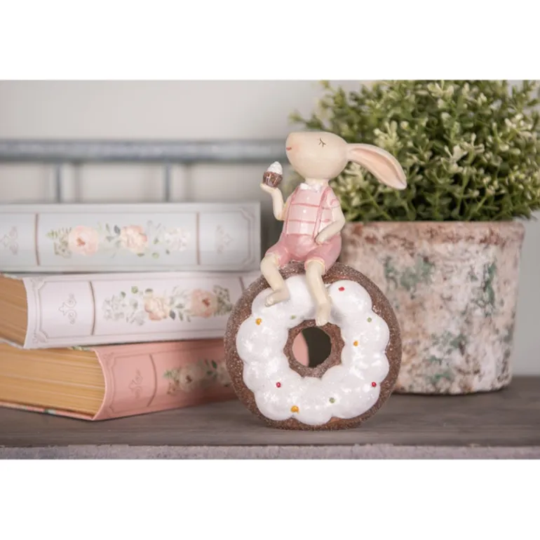 Decoratie konijntje op donut