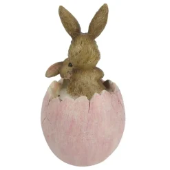 Decoratie konijntjes met roze ei